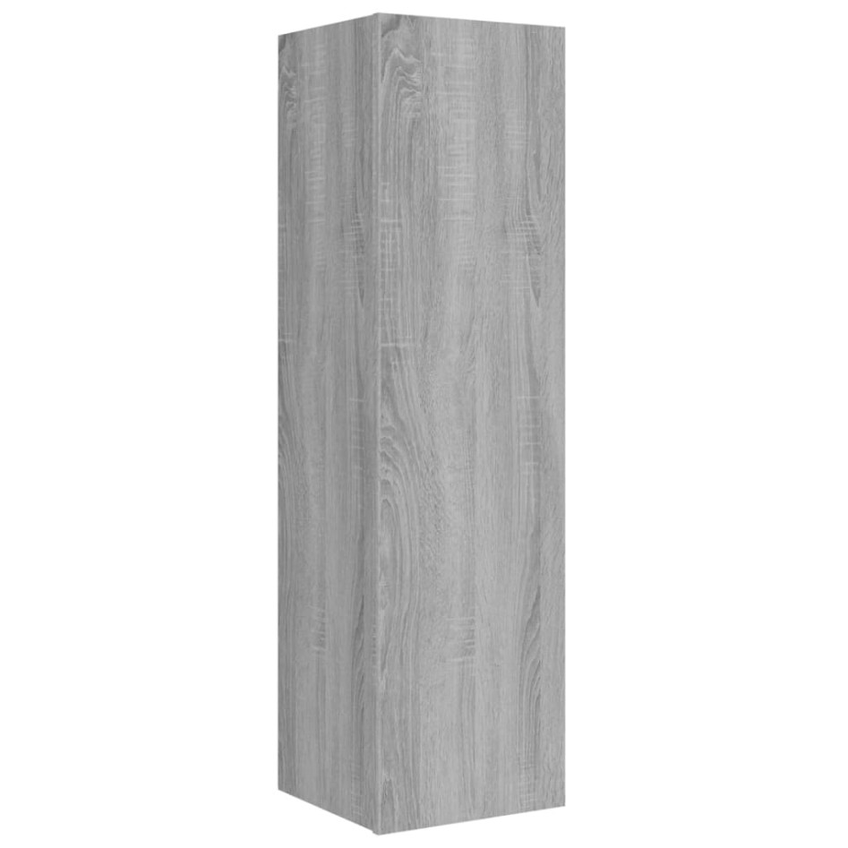 Set de muebles para TV 8 pzas madera contrachapada gris