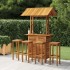 Juego muebles de bar de jardín 5 pzas madera maciza de