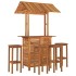 Juego muebles de bar de jardín 5 pzas madera maciza de