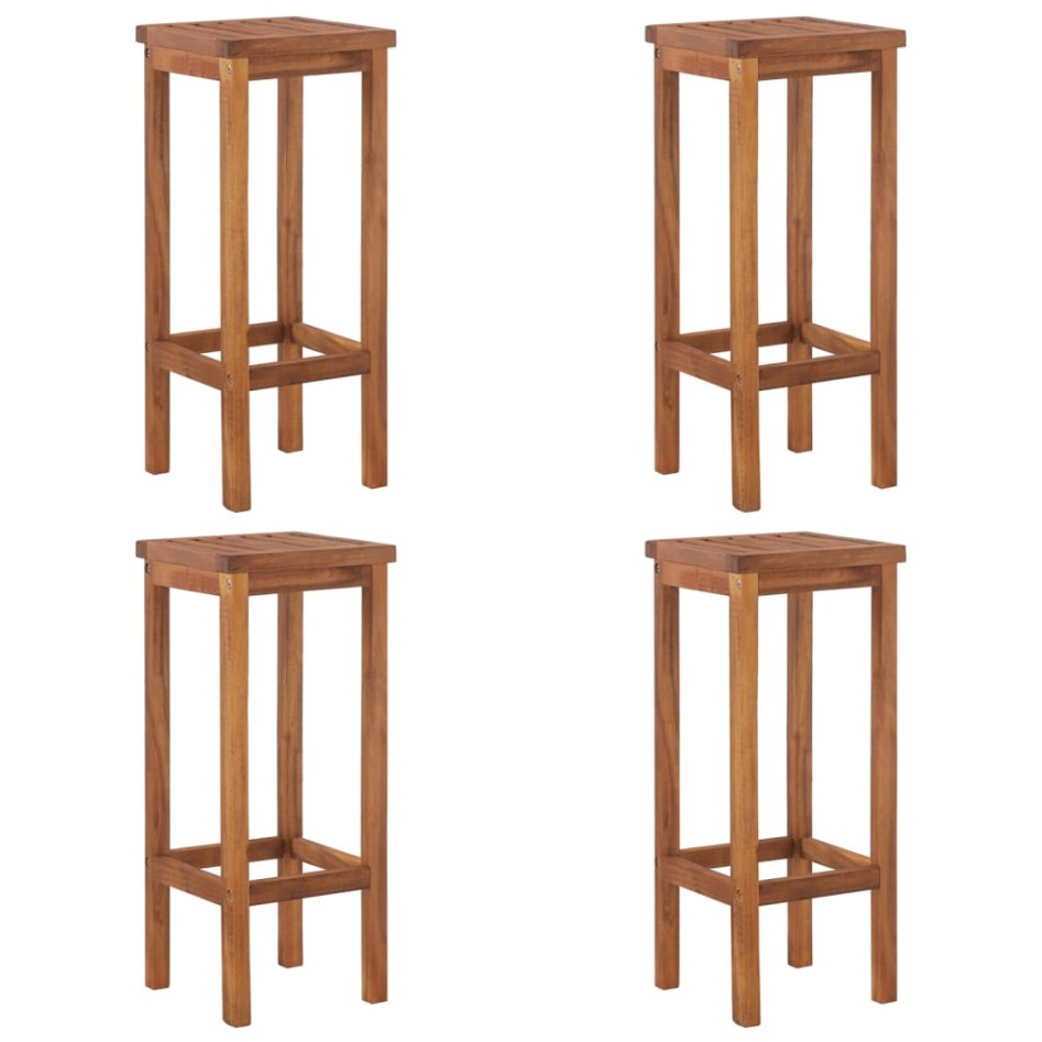 Juego muebles de bar de jardín 5 pzas madera maciza de