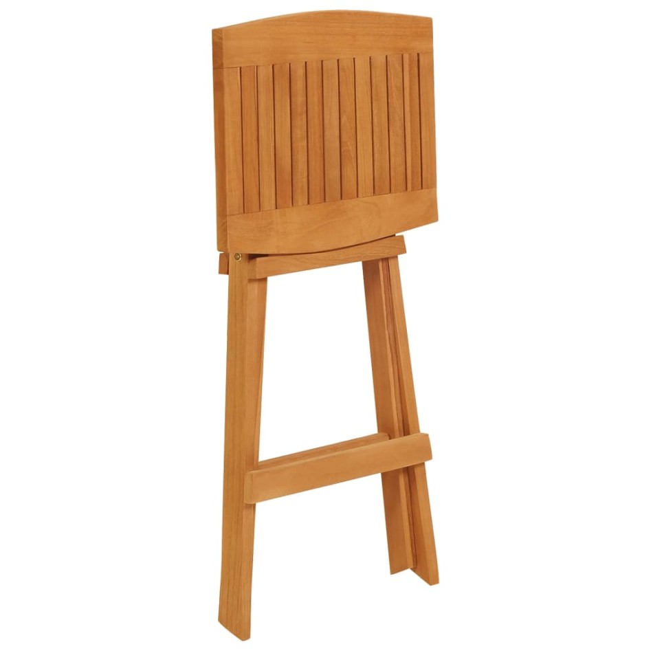 Mesa y taburetes altos plegables 5 piezas madera maciza de