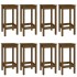 Set de bar 9 piezas madera maciza de pino marrón