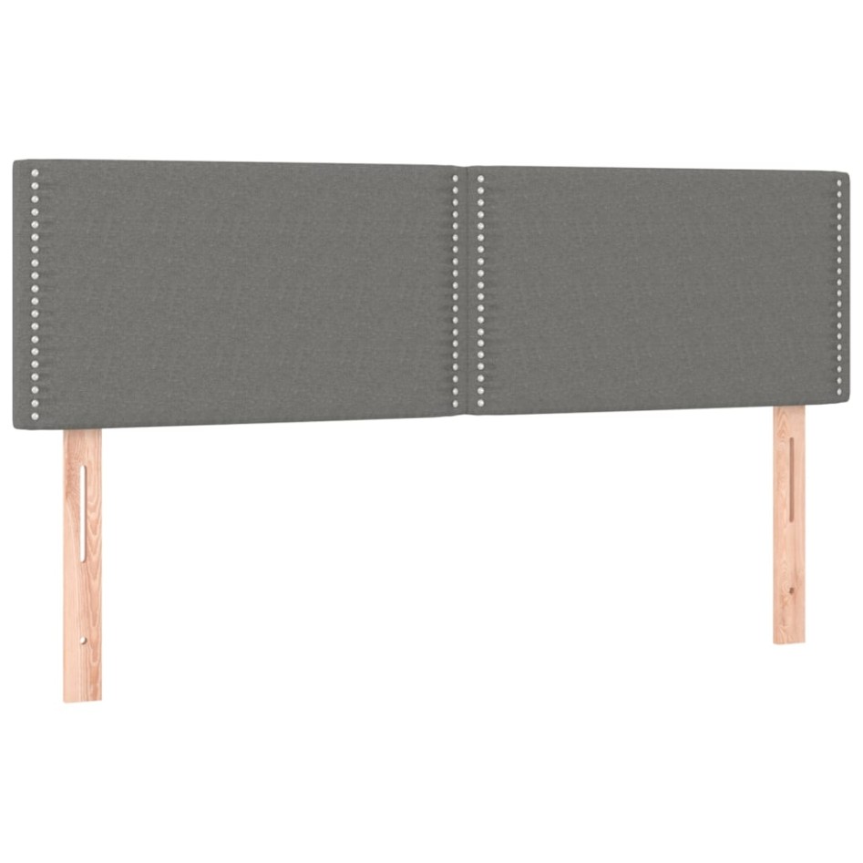 Cama box spring con colchón tela gris oscuro 140x200