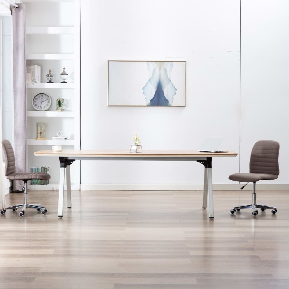 Sillas de comedor 2 unidades tela gris