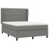 Cama box spring con colchón tela gris oscuro 140x200