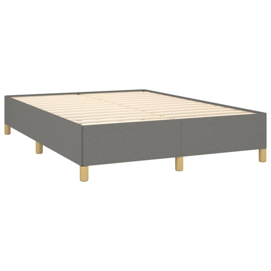 Cama box spring con colchón tela gris oscuro 140x200