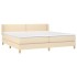 Cama box spring con colchón tela color crema 200x200
