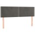 Cama box spring con colchón terciopelo gris oscuro 140x190