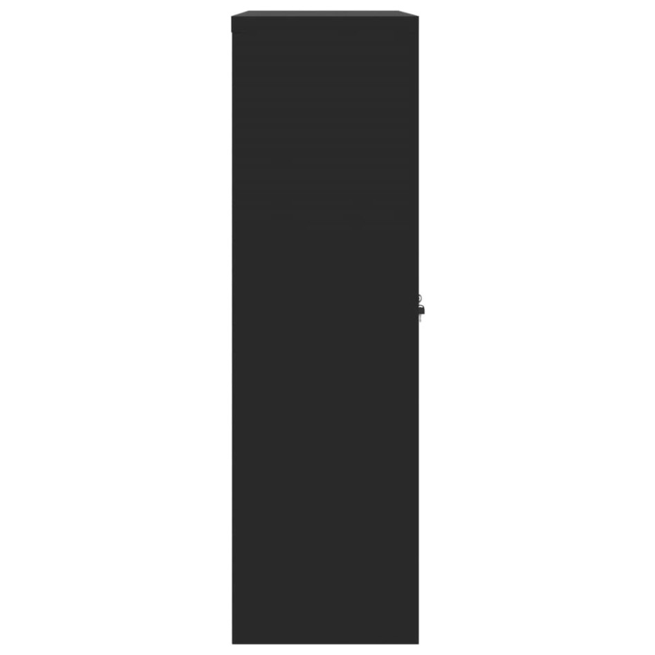 Armario archivador de acero negro 90x40x140