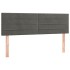 Cama box spring colchón y LED terciopelo gris oscuro 140x200
