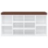 Banco zapatero madera contrachapada blanco brillo 103x30x48