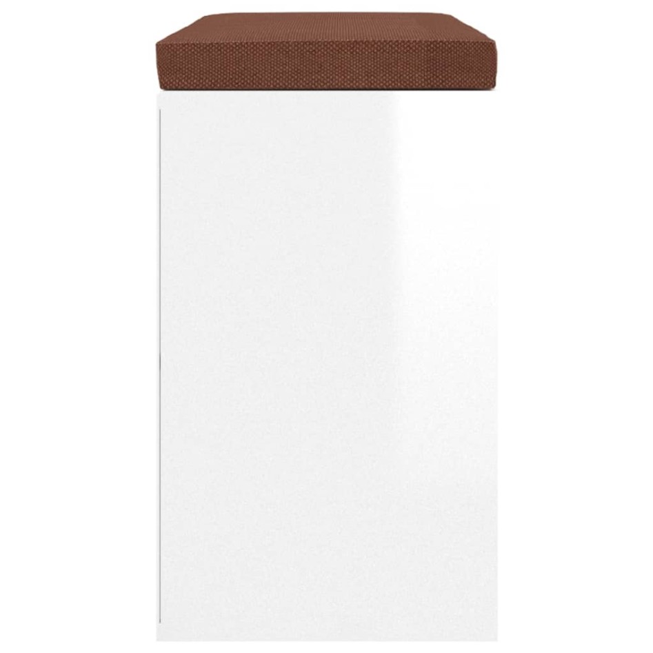 Banco zapatero madera contrachapada blanco brillo 103x30x48