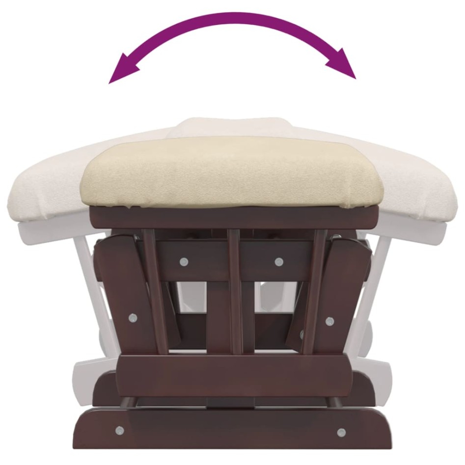 Sillón de lactancia con taburete tela blanco