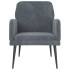 Sillón de terciopelo gris oscuro 62x79x79