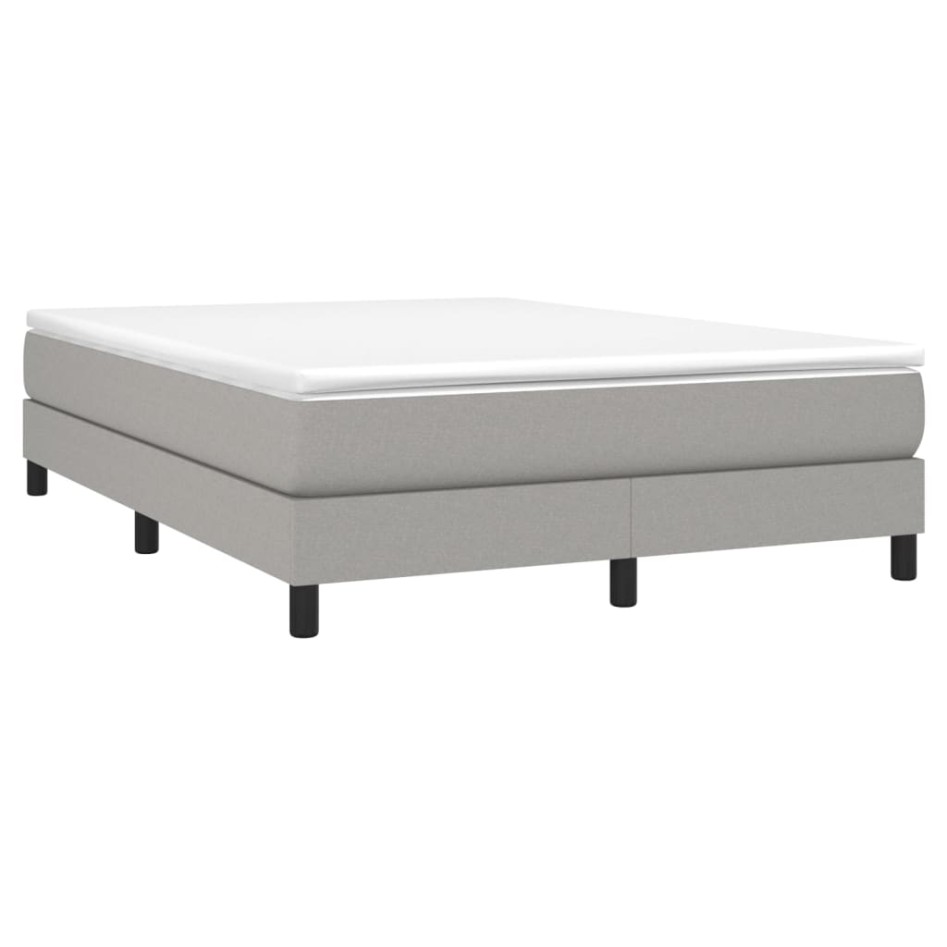 Cama box spring con colchón tela gris claro 160x200