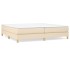 Cama box spring con colchón tela color crema 200x200