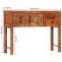 Mesa consola madera maciza de acacia rugosa 120x32x80
