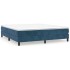 Cama box spring con colchón terciopelo azul oscuro 160x200