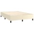 Cama box spring con colchón cuero sintético crema