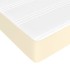 Cama box spring con colchón cuero sintético crema