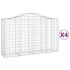 Cestas de gaviones 4 uds forma de arco hierro 200x50x120/140