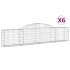 Cestas de gaviones 6 uds forma de arco hierro 300x30x60/80