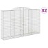 Cestas de gaviones 2 uds forma de arco hierro 300x50x180/200