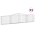 Cestas de gaviones 5 uds forma de arco hierro 400x30x80/100