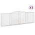 Cestas de gaviones 3 uds forma de arco hierro 400x30x120/140