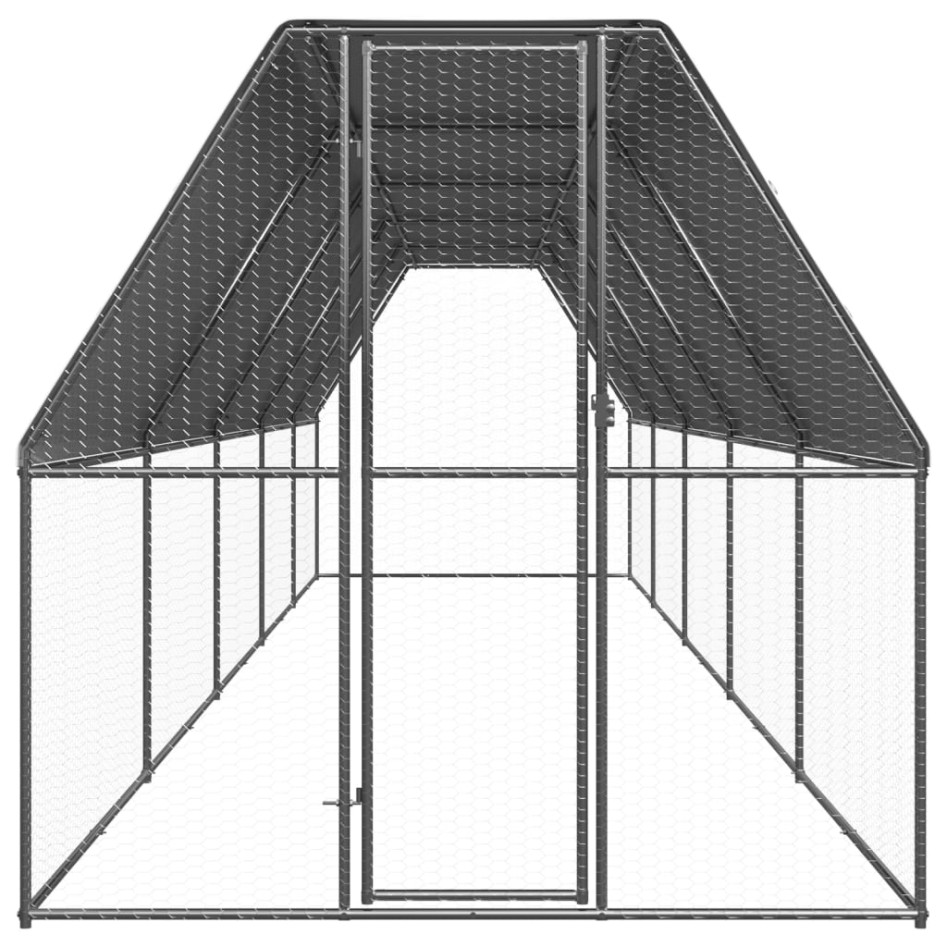 Jaula gallinero de exterior de acero galvanizado 2x10x2