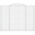 Cestas de gaviones 2 uds forma de arco hierro 300x30x220/240