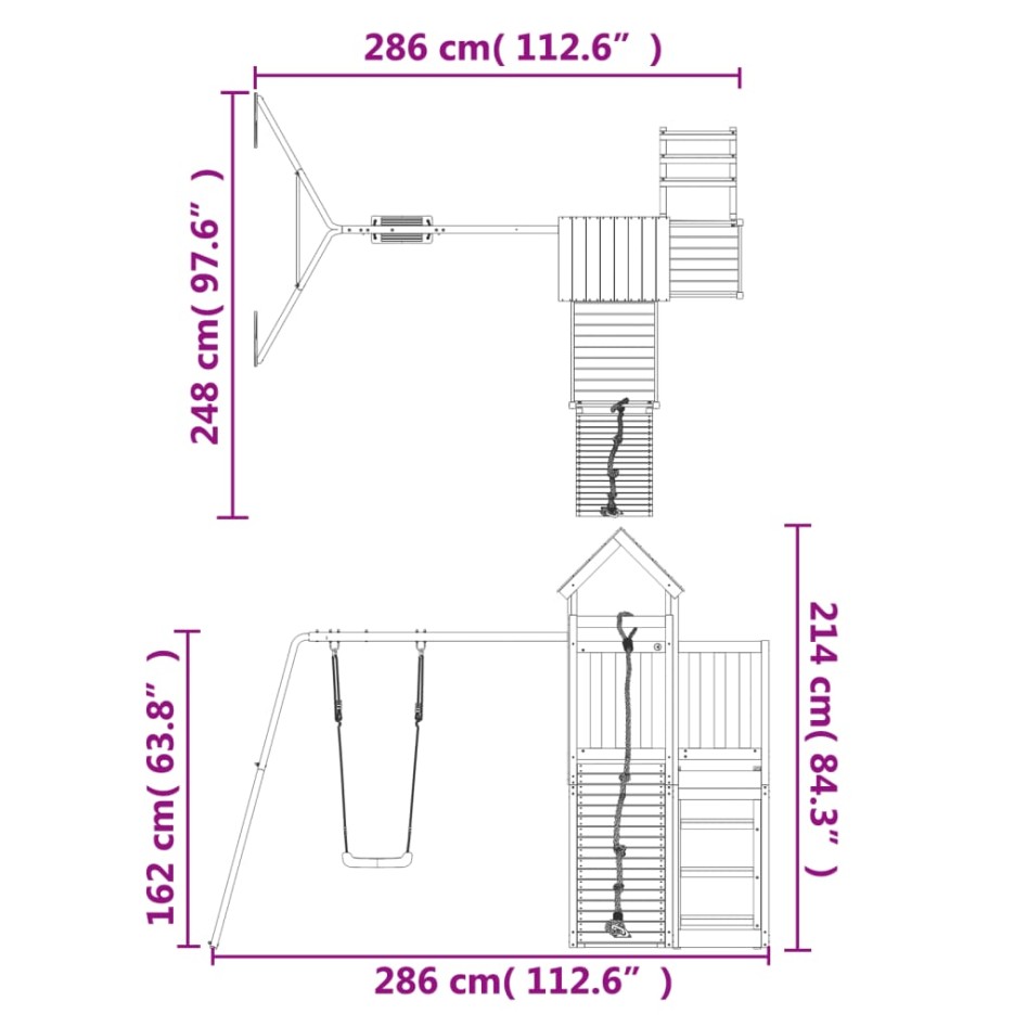 Parque infantil de exterior madera maciza de