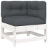 Juego de muebles jardín 6 piezas y cojines madera maciza