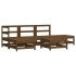 Juego muebles jardín 6 pzas y cojines madera maciza marrón