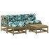 Juego de muebles jardín 5 pzas y cojines madera pino