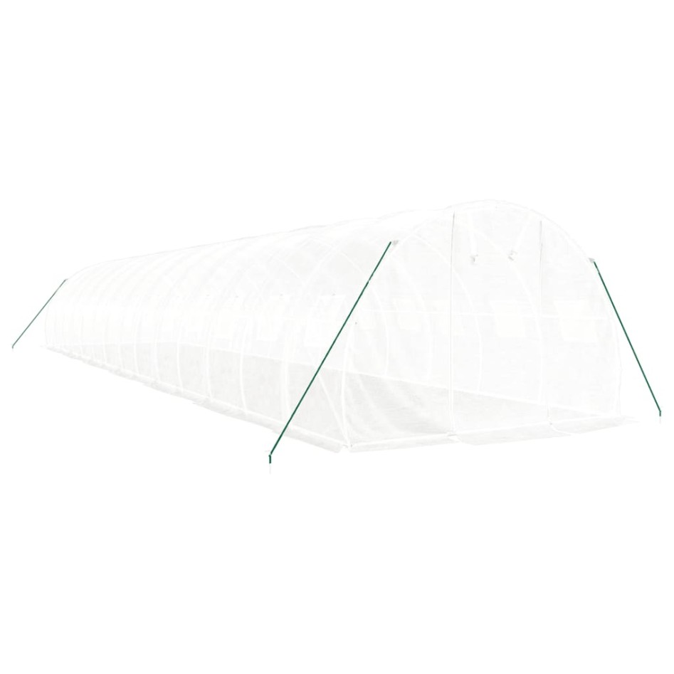 Invernadero con estructura de acero blanco 42 m² 14x3x2