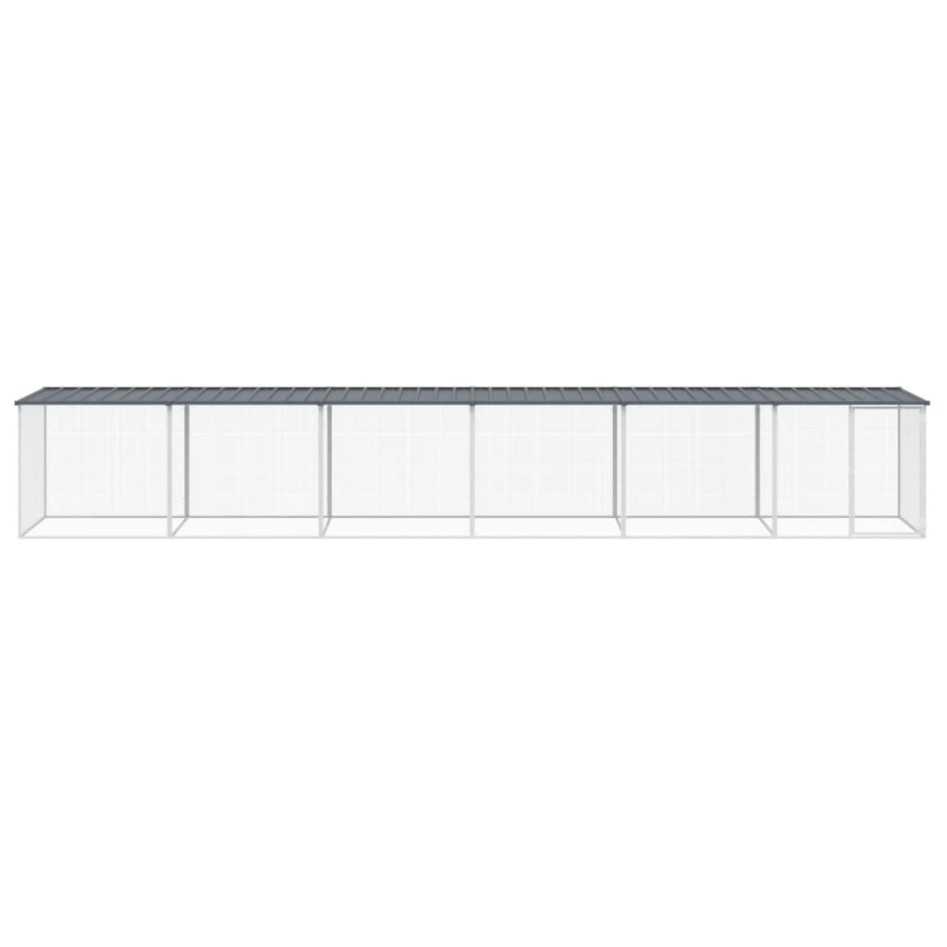 Gallinero con techo acero galvanizado antracita 603x98x90