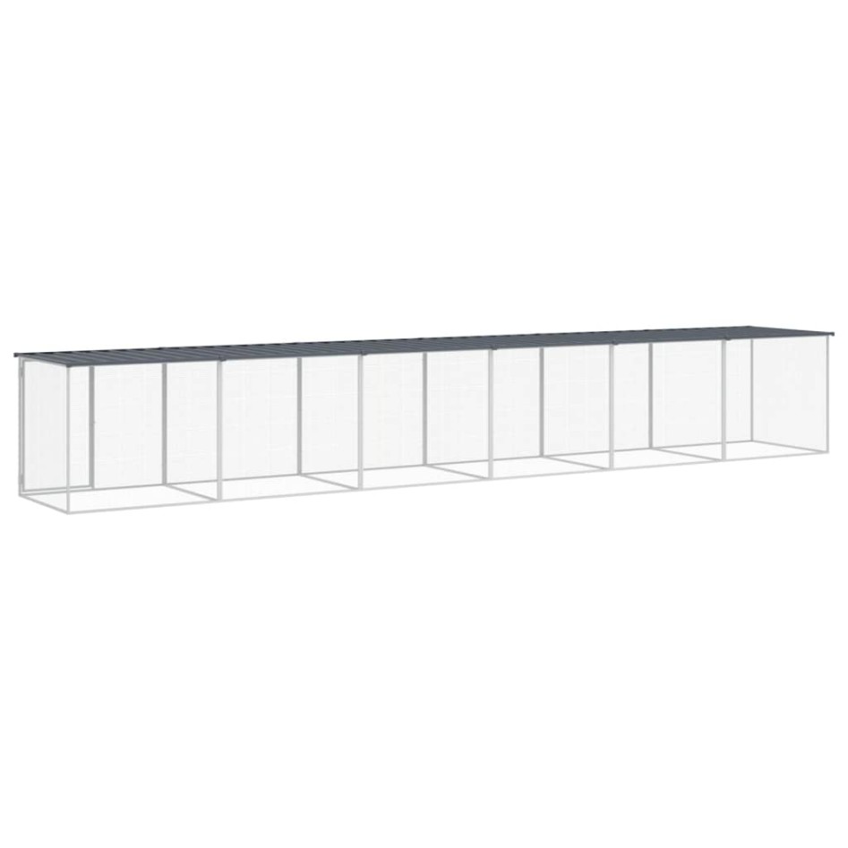 Gallinero con techo acero galvanizado antracita 603x98x90