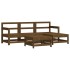 Juego muebles jardín 5 pzas y cojines madera maciza marrón