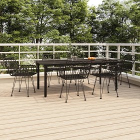 Juego de comedor de jardín 7 piezas ratán sintético