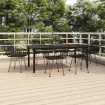 Juego de comedor de jardín 7 piezas ratán sintético negro
