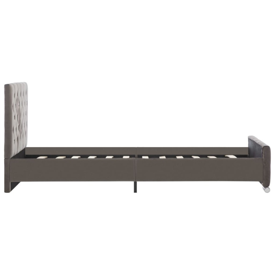 Estructura de cama de terciopelo gris 90x200