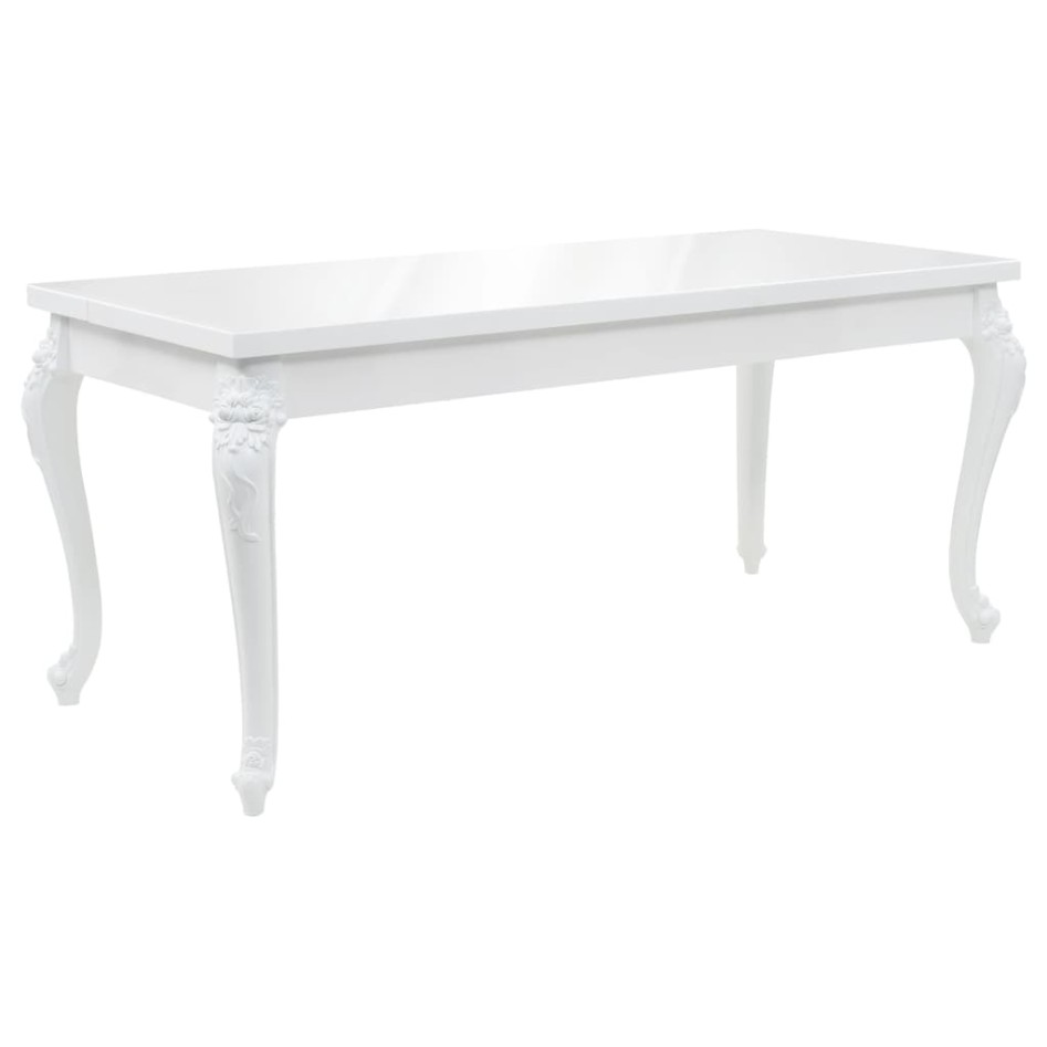 Mesa de comedor blanco brillante 179x89x81
