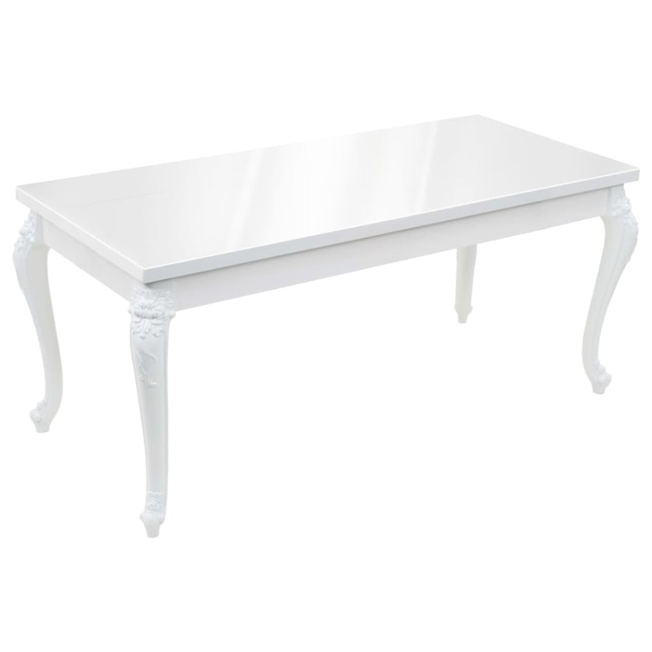 Mesa de comedor blanco brillante 179x89x81