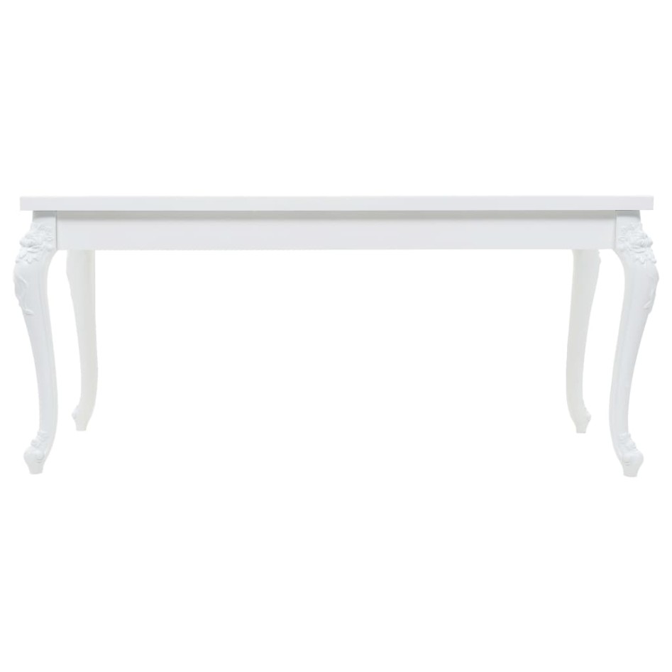 Mesa de comedor blanco brillante 179x89x81