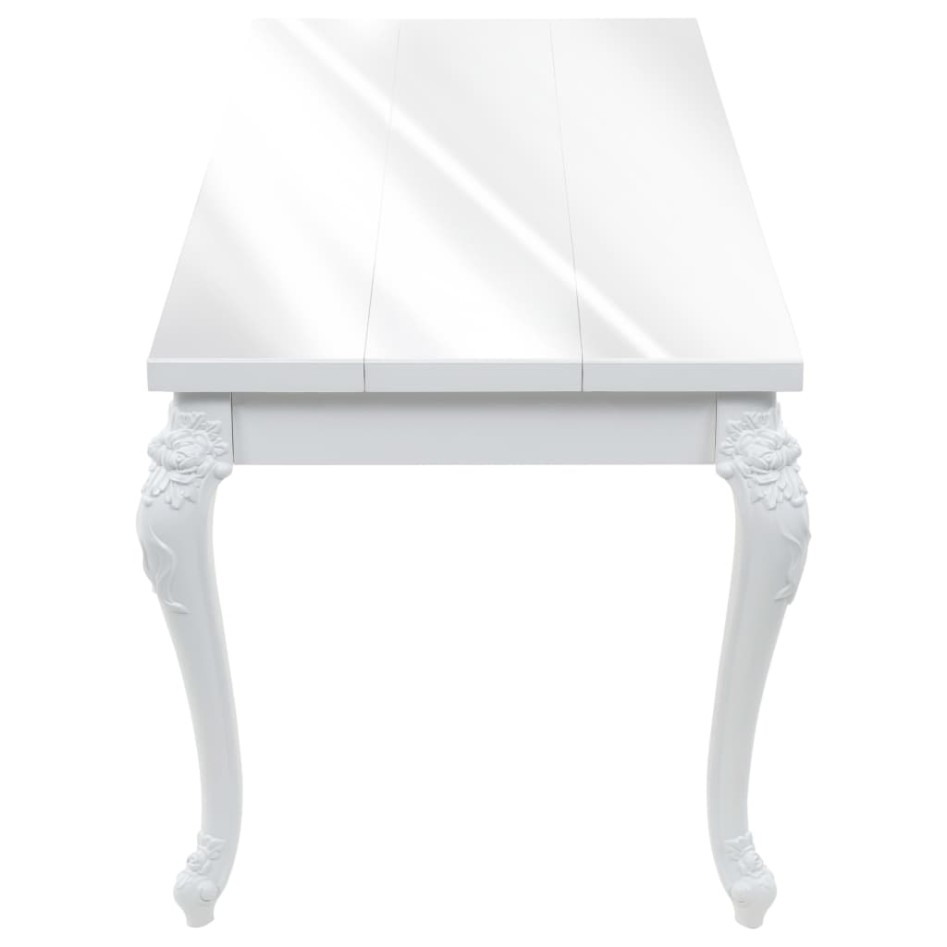 Mesa de comedor blanco brillante 179x89x81