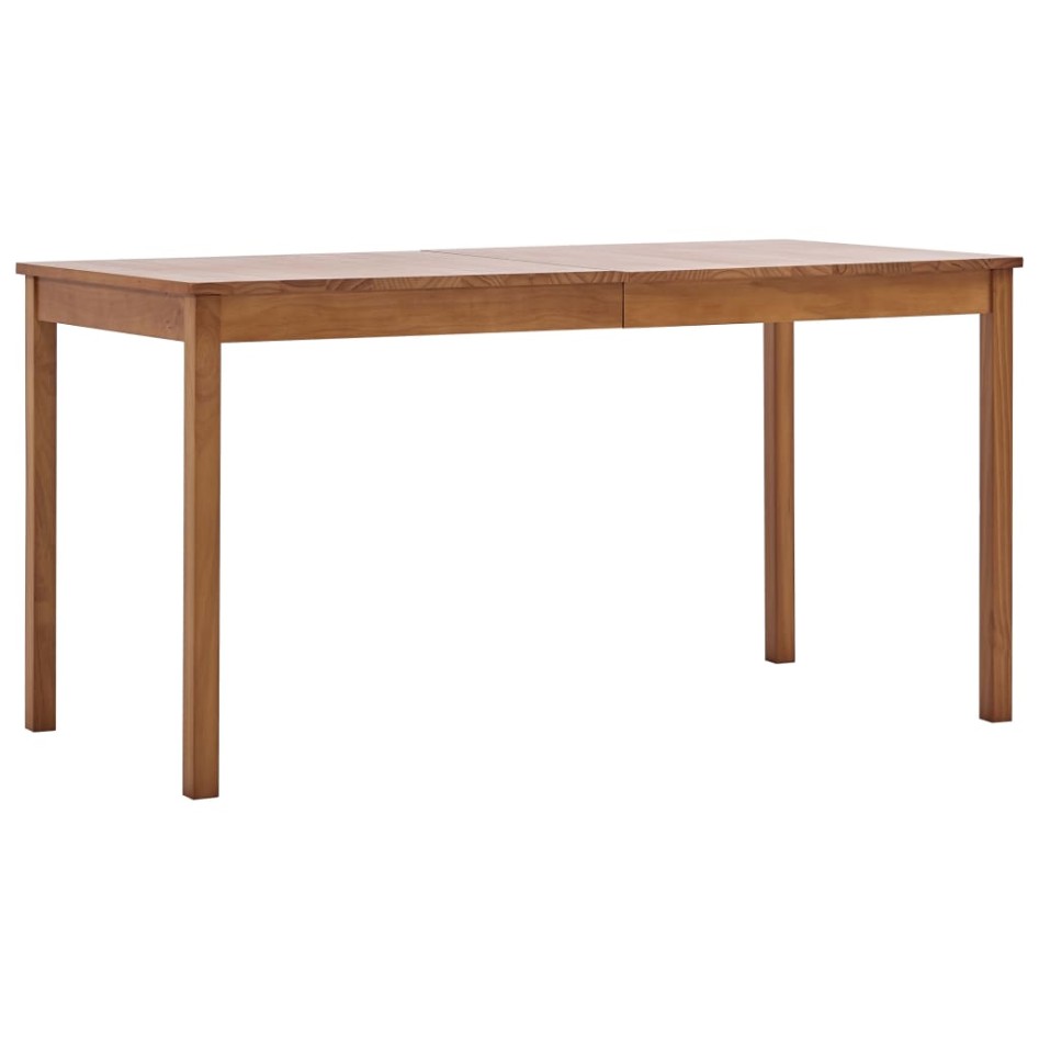 Conjunto de comedor 7 piezas madera de pino marrón