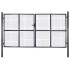Puerta de malla de jardín acero galvanizado gris 289x200