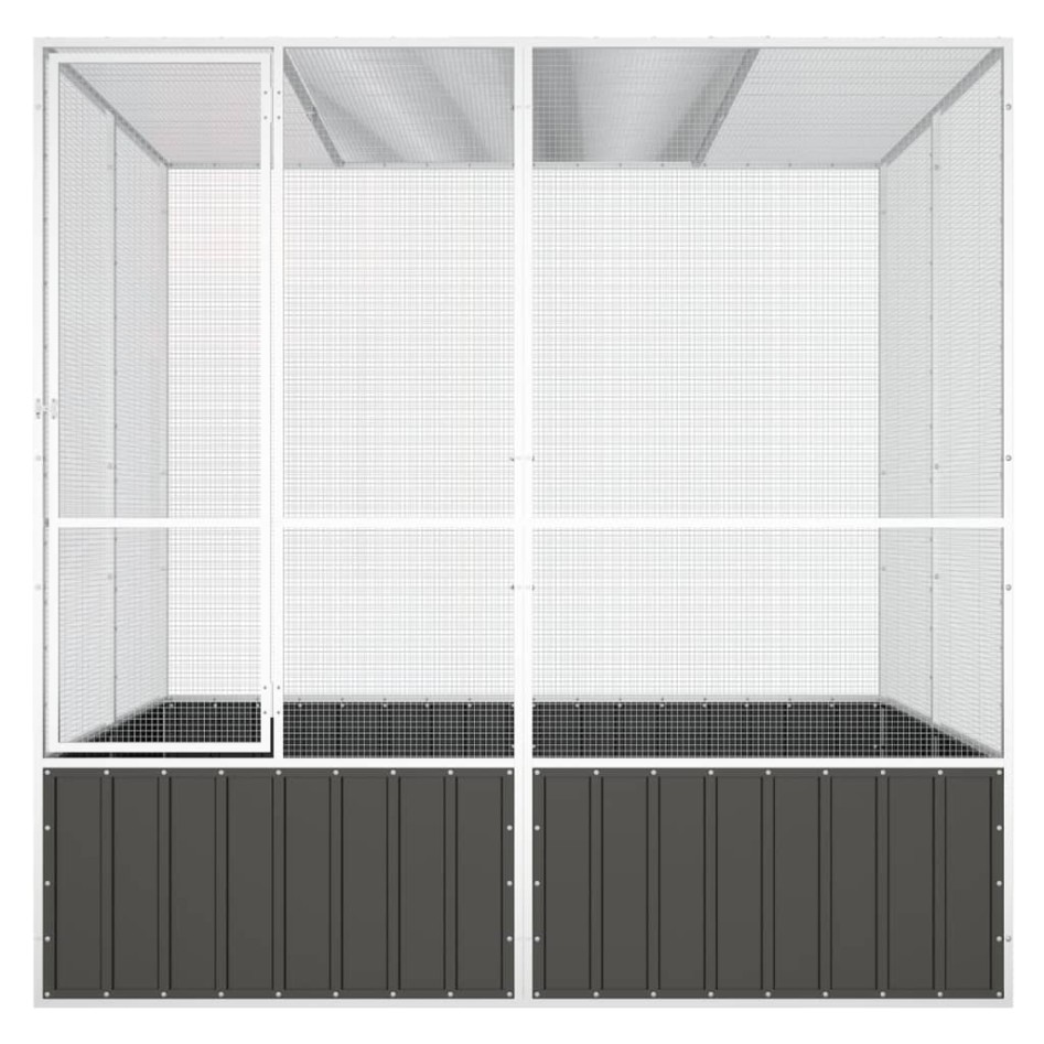 Jaula pájaros acero galvanizado antracita 213,5x217,5x211,5