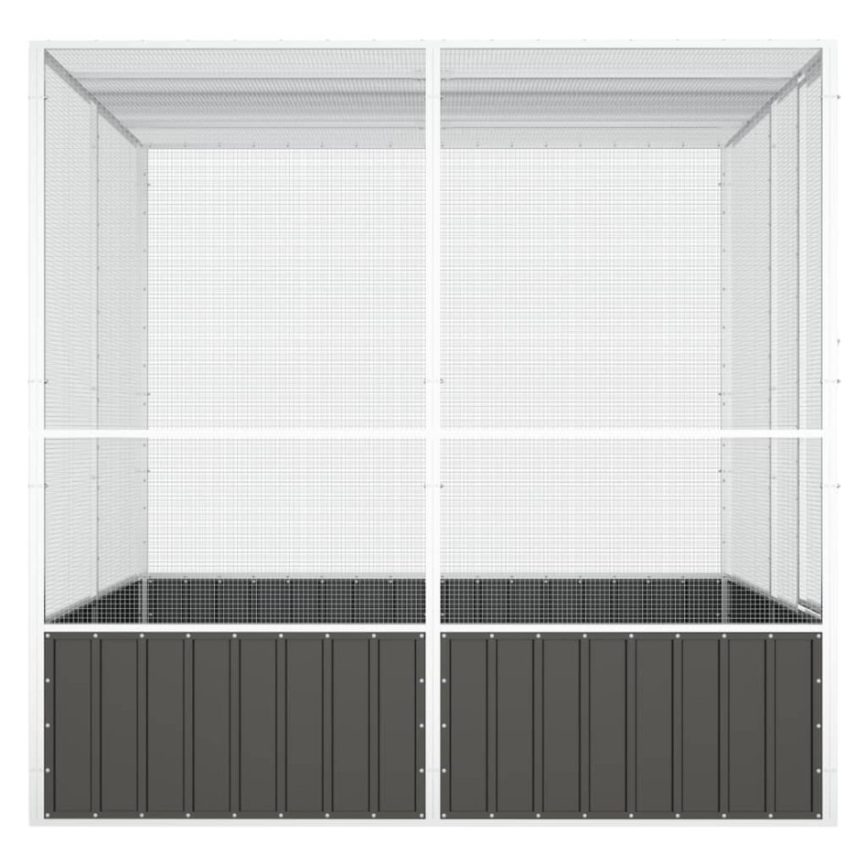 Jaula pájaros acero galvanizado antracita 213,5x217,5x211,5